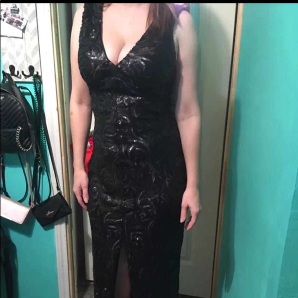 Black sequin gown